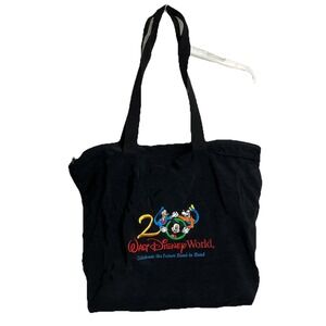 Walt DISNEY World Bag Resort 2000 Black Nylon Tote Mickey Mouse Millennium Purse